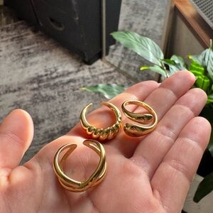 Chic Gold Women's Ring Trio